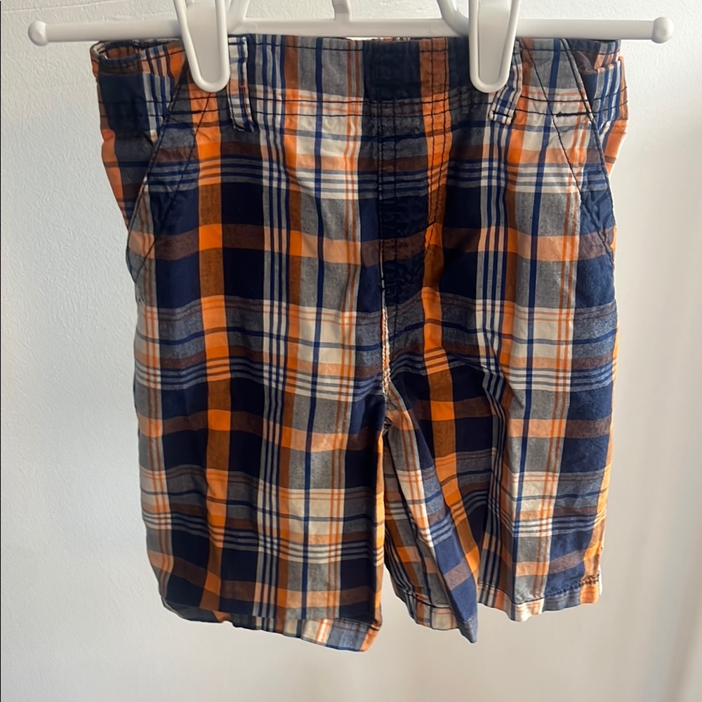Garanimals Orange and Blue Plaid Shorts Relaxed Fit